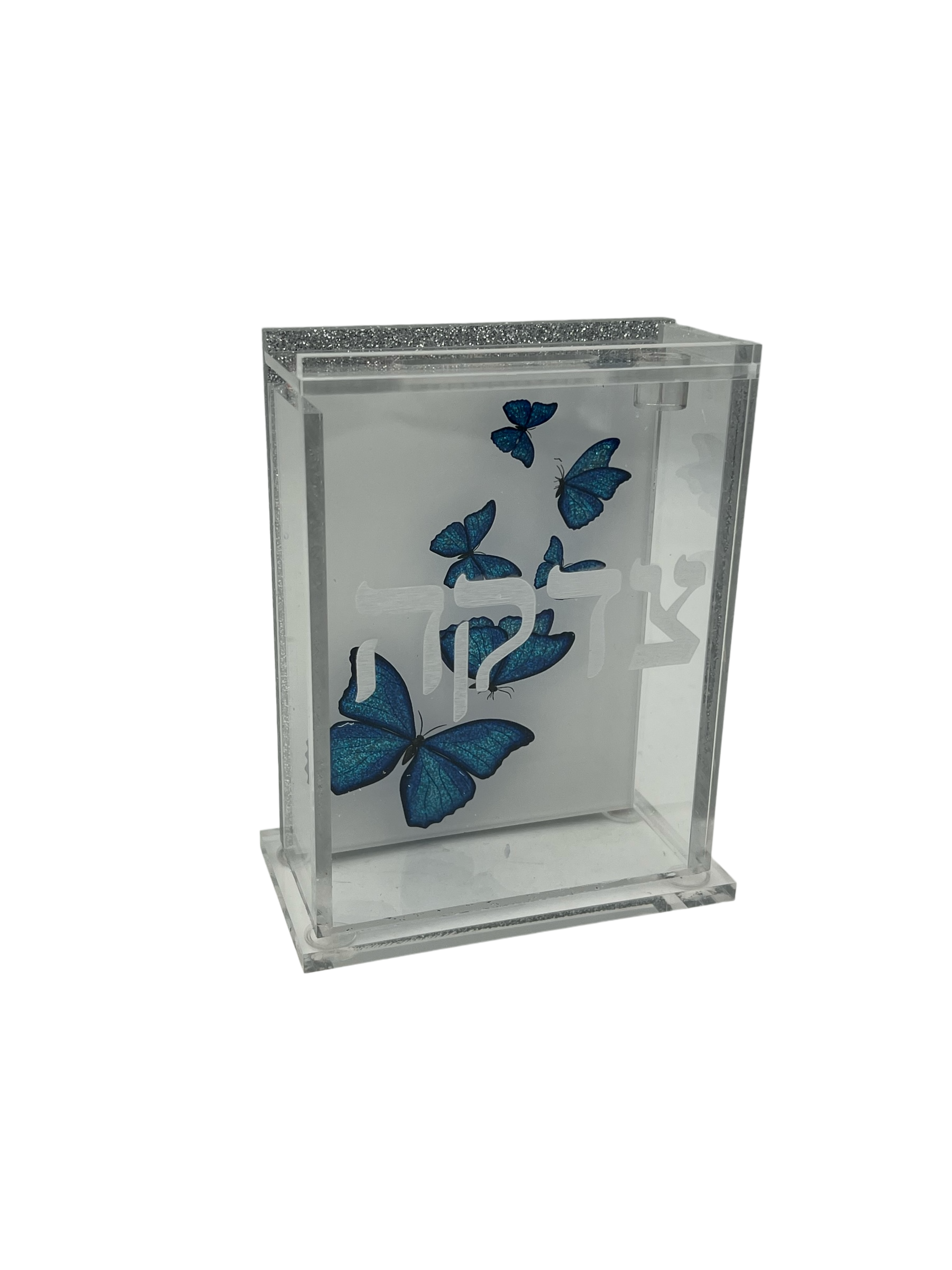 Custom Tzedakah Box Butterflies